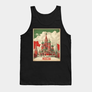 Moscow Russia Vintage Tourism Poster Tank Top